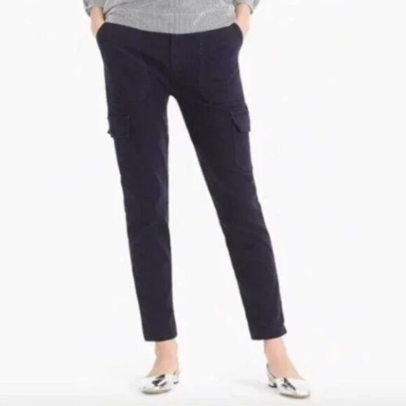 J. Crew Womens Straight Leg Cargo Pants in Navy/Blue Size 6/28 - Picture 1 of 11